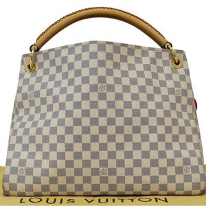 LOUIS VUITTON
Damier Azur Artsy MM White Shoulder Bag